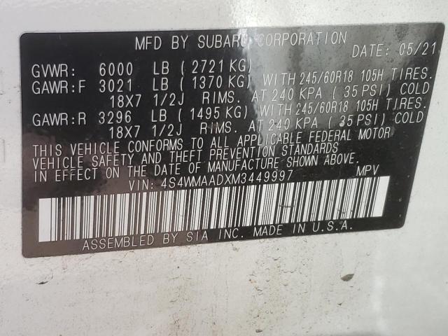 2021 SUBARU ASCENT 4S4WMAADXM3449997