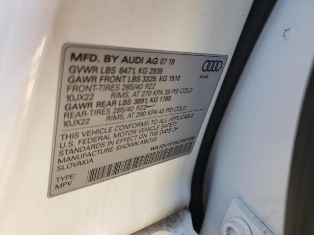 2020 AUDI Q8 PREMIUM WA1EVAF19LD001636