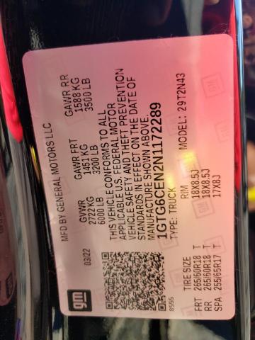 2022 GMC CANYON ELE 1GTG6CEN2N1172289