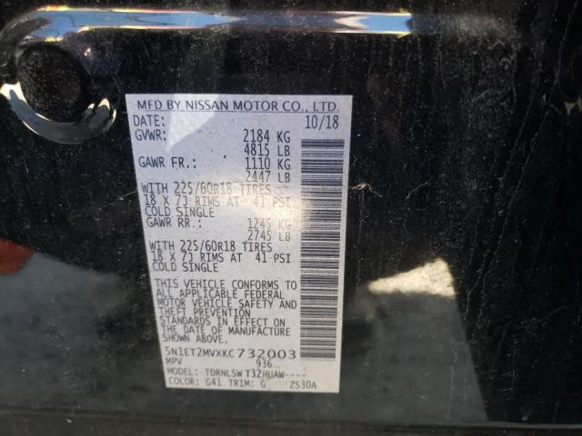 2019 NISSAN ROGUE SV H 5N1ET2MVXKC732003
