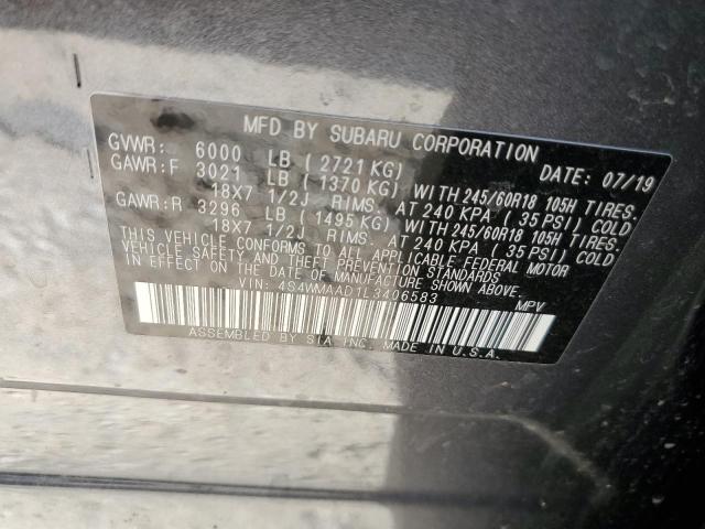 2020 SUBARU ASCENT 4S4WMAAD1L3406583