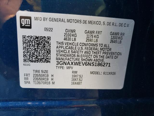 2022 CHEVROLET EQUINOX RS 3GNAXWEV6NS186271