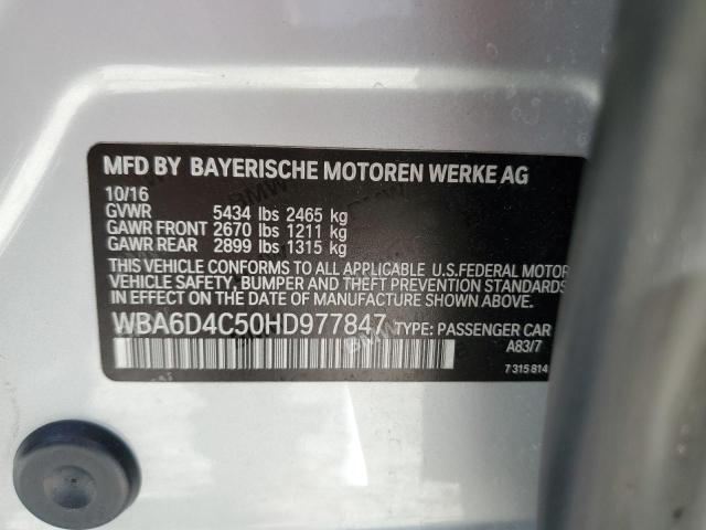 VIN WBA6D4C50HD977847 2017 BMW 6 Series, 650 I Gran... no.10