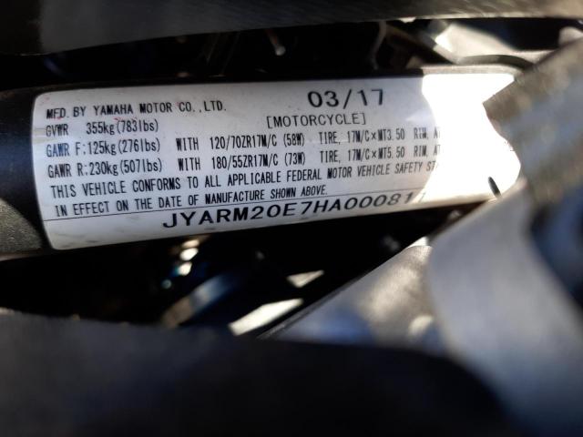 2017 YAMAHA FZ07A JYARM20E7HA000811