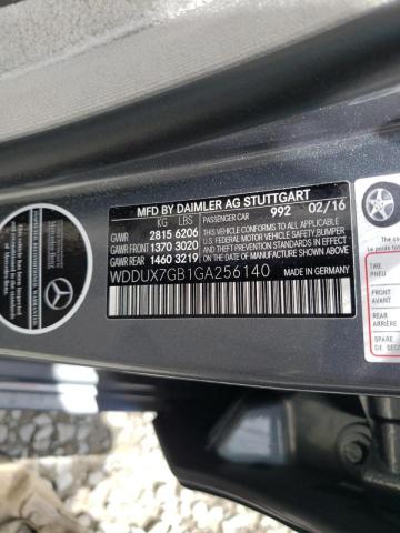 2016 MERCEDES-BENZ S MERCEDES WDDUX7GB1GA256140