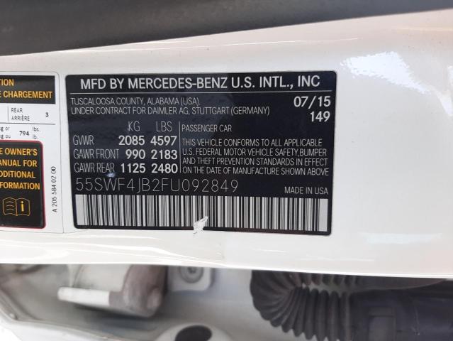 55SWF4JB2FU092849 Mercedes-Benz C 300