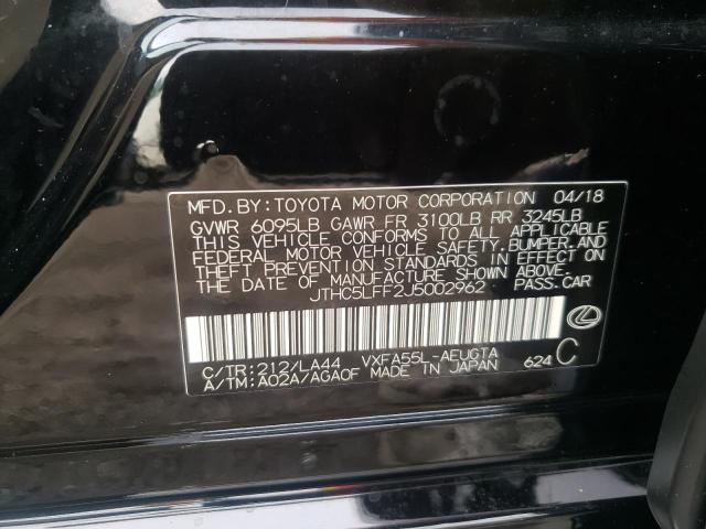 2018 LEXUS LS 500 JTHC5LFF2J5002962