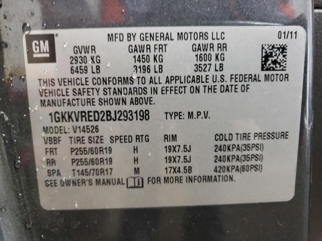 1GKKVRED2BJ293198 GMC Acadia Slt-1