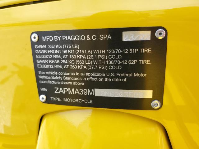 2022 VESPA GTS ZAPMA39M8N5203586