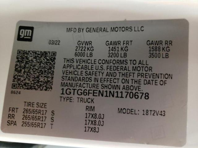 2022 GMC CANYON AT4 1GTG6FEN1N1170678