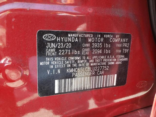 2020 HYUNDAI IONIQ BLUE - KMHC65LC8LU227752