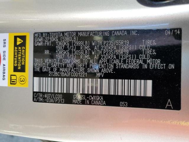 2015 LEXUS RX 450H 2T2BC1BA0FC001221