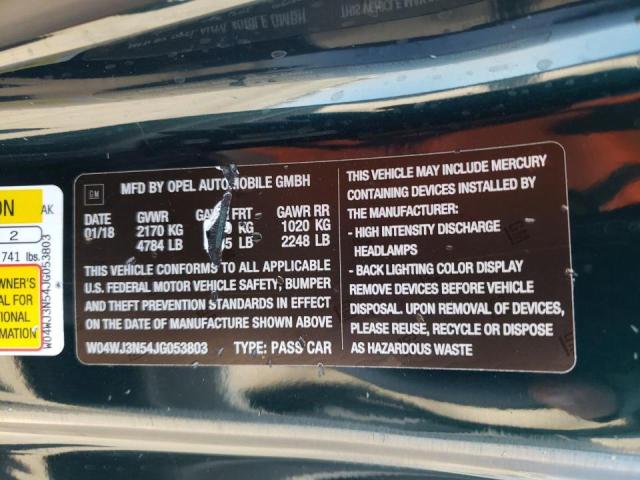 2018 BUICK CASCADA SP W04WJ3N54JG053803