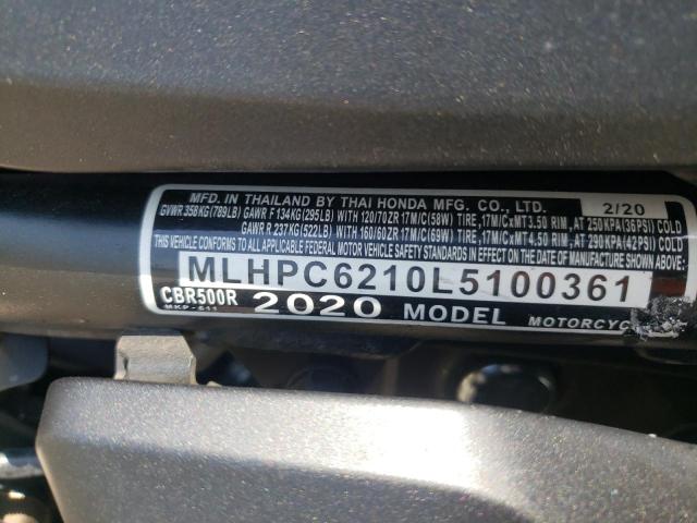 2020 HONDA CBR500 R MLHPC6210L5100361