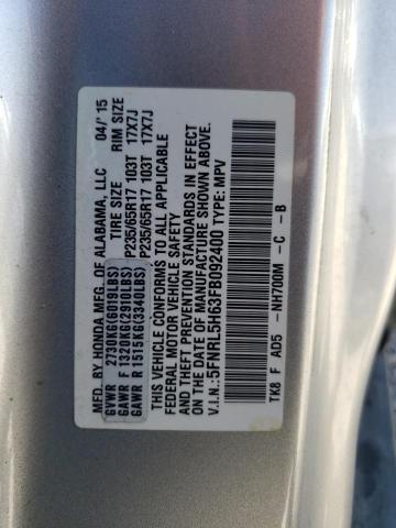 VIN 5FNRL5H63FB092400 2015 HONDA ODYSSEY no.10