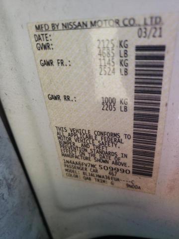 2021 NISSAN MAXIMA PLA 1N4AA6FV7MC509990