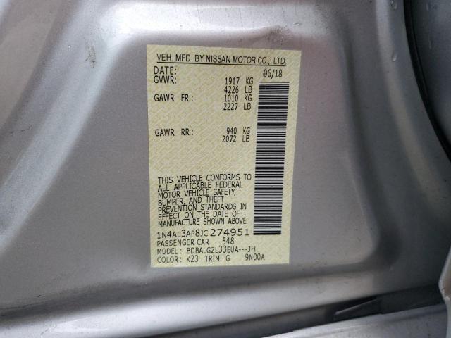 2018 NISSAN ALTIMA 2.5 - 1N4AL3AP8JC274951