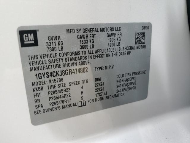 1GYS4CKJ8GR474802 Cadillac Escalade Premium