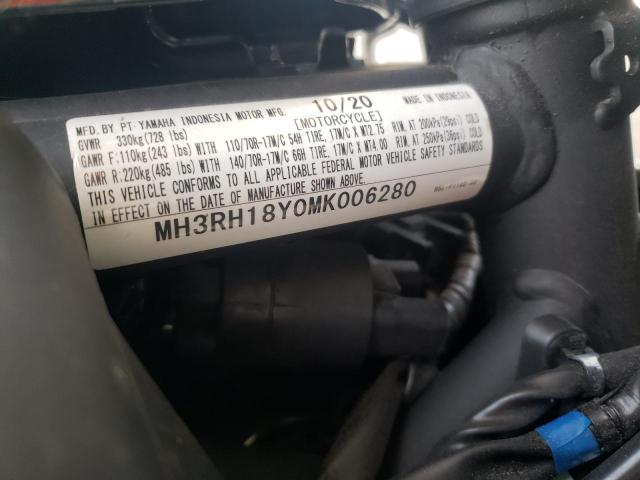 2021 YAMAHA YZFR3 A MH3RH18Y0MK006280