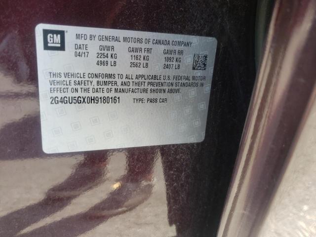 2017 BUICK REGAL GS 2G4GU5GX0H9180161