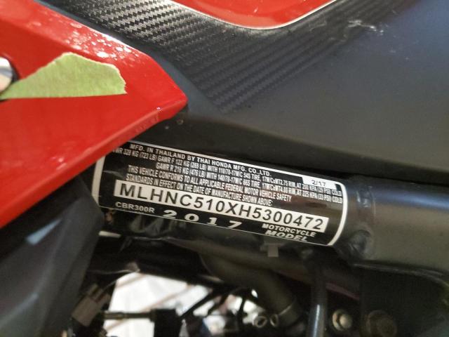 2017 HONDA CBR300 R MLHNC510XH5300472