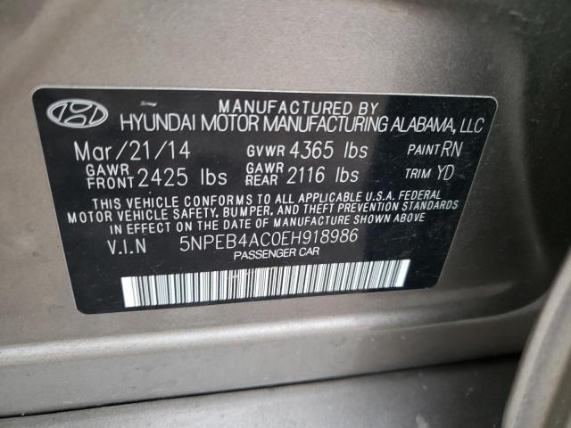 5NPEB4AC0EH918986 | 2014 HYUNDAI SONATA GLS