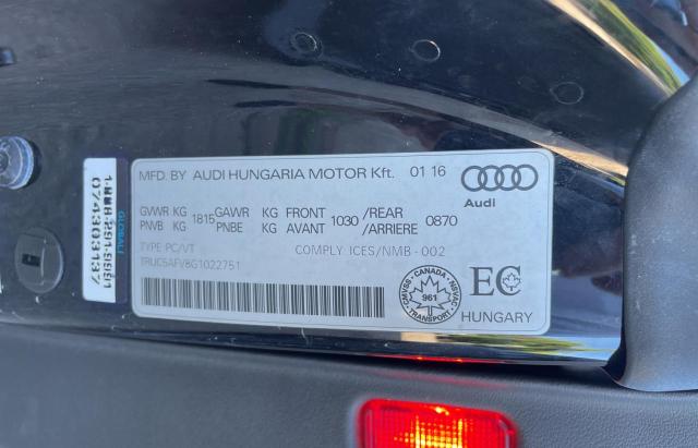 2016 AUDI TT TRUC5AFV8G1022751
