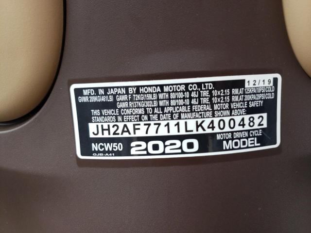 2020 HONDA NCW50 JH2AF7711LK400482