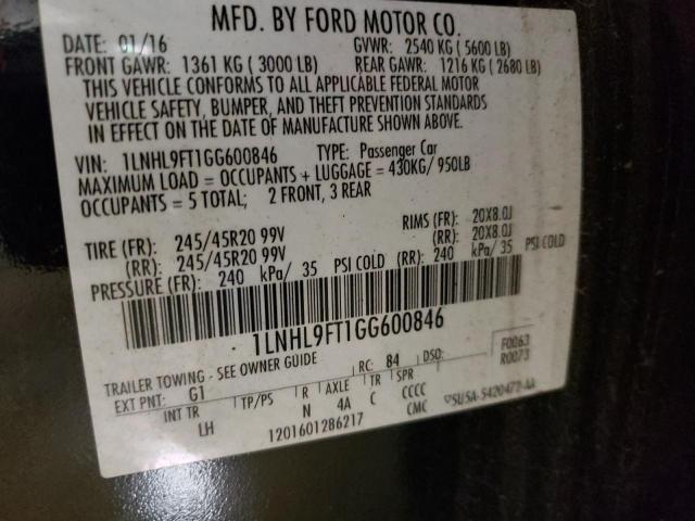 1LNHL9FT1GG600846 Lincoln MKS