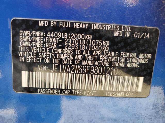 2015 SUBARU WRX STI LA JF1VA2W69F9801210