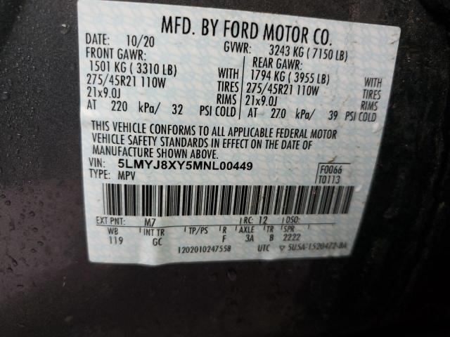 2021 LINCOLN AVIATOR GR 5LMYJ8XY5MNL00449