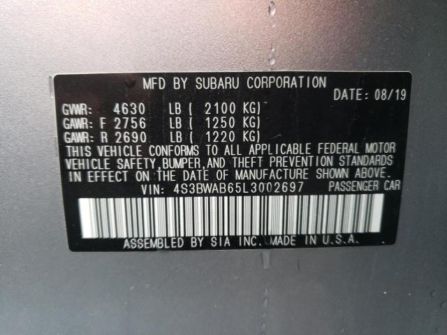 2020 SUBARU LEGACY 4S3BWAB65L3002697