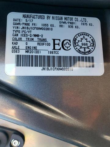 2017 NISSAN QASHQAI JN1BJ1CPXHW002810