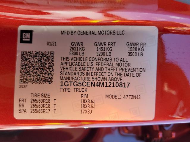 2021 GMC CANYON ELE 1GTG5CEN4M1210817