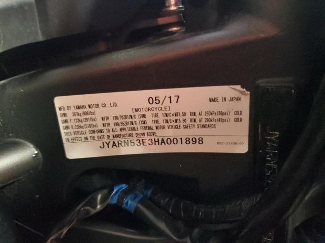2017 YAMAHA FZ09 JYARN53E3HA001898