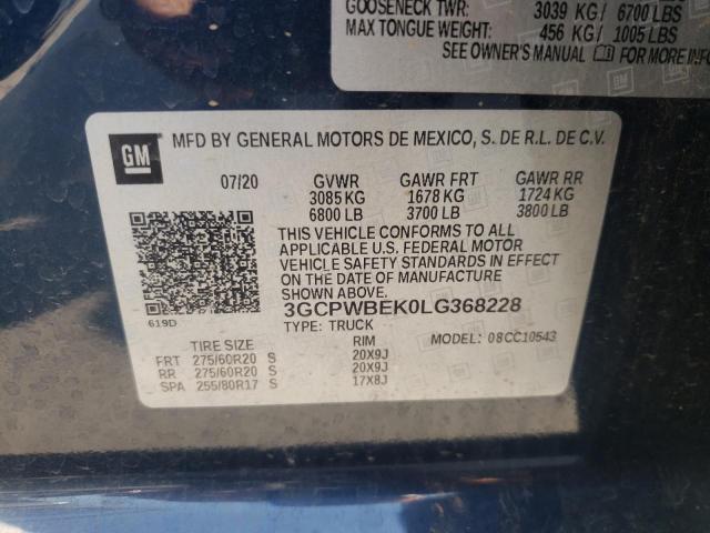 2020 CHEVROLET 1500 - 3GCPWBEK0LG368228