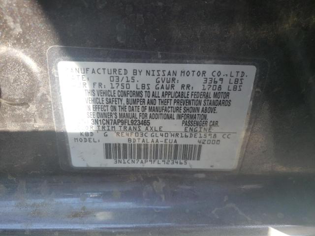 2015 NISSAN VERSA S - 3N1CN7AP9FL923465