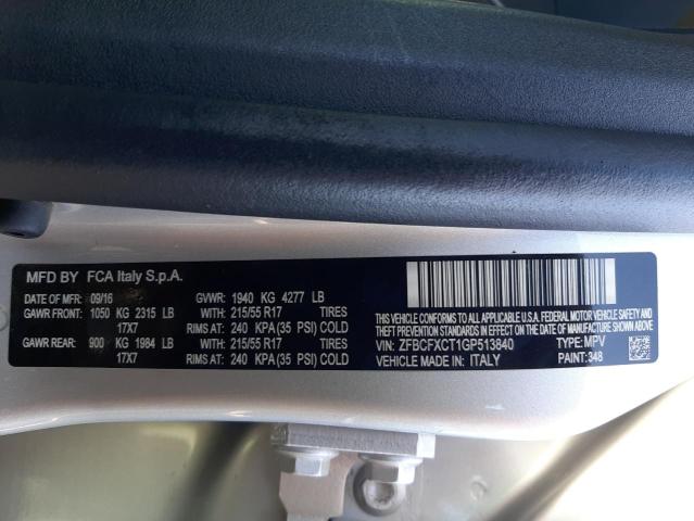 2016 FIAT 500X TREKK ZFBCFXCT1GP513840