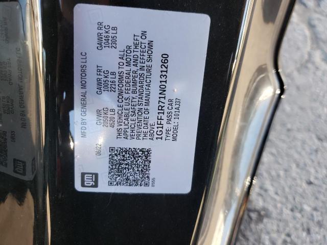 2022 CHEVROLET CAMARO LT1 1G1FF1R71N0131260
