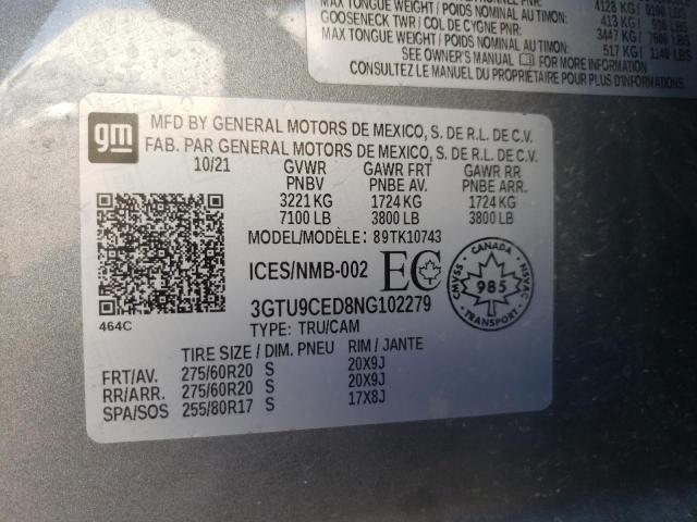2022 GMC SIERRA LIM 3GTU9CED8NG102279