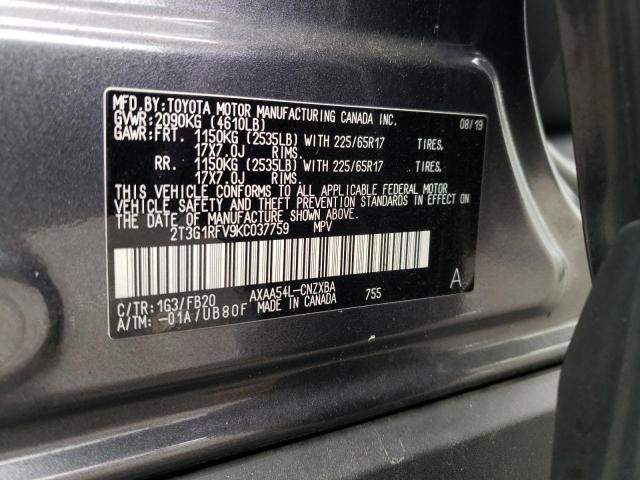 2019 TOYOTA RAV4 LE - 2T3G1RFV9KC037759