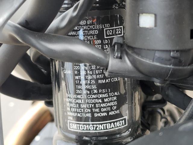2022 TRIUMPH MOTORCYCLE STREET TWI SMTD31G72NTBA1631