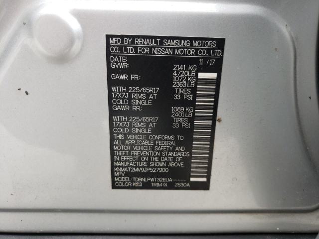 KNMAT2MV9JP527900 Nissan ROGUE S