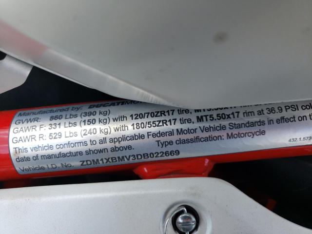 2013 DUCATI SUPERBIKE - ZDM1XBMV3DB022669