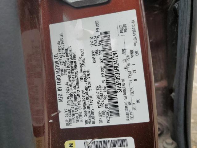 VIN 3FA6P0SU6FR241291 2015 Ford Fusion, Titanium Phev no.10