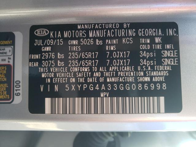 2016 KIA SORENTO LX - 5XYPG4A33GG086998