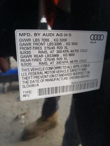 2015 AUDI Q7 TDI PRE WA1LMAFE6FD023353
