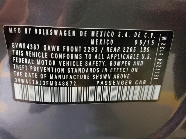 2015 VOLKSWAGEN JETTA GLI - 3VW4T7AJ3FM348872