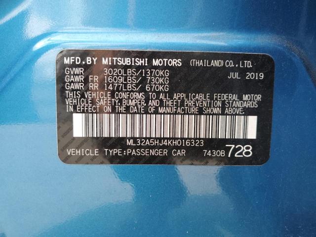 2019 MITSUBISHI MIRAGE LE ML32A5HJ4KH016323