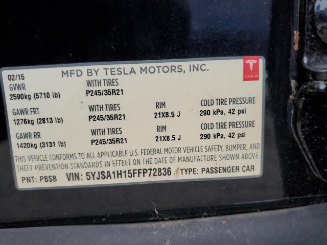 2015 TESLA MODEL S 85 5YJSA1H15FFP72836